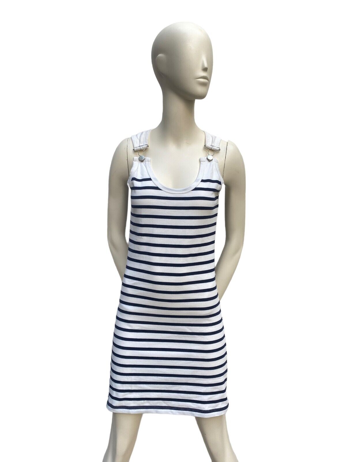 Vintage White Striped Dress