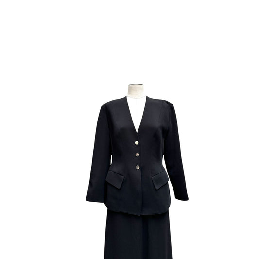 1990s Black Structured Blazer Jacket