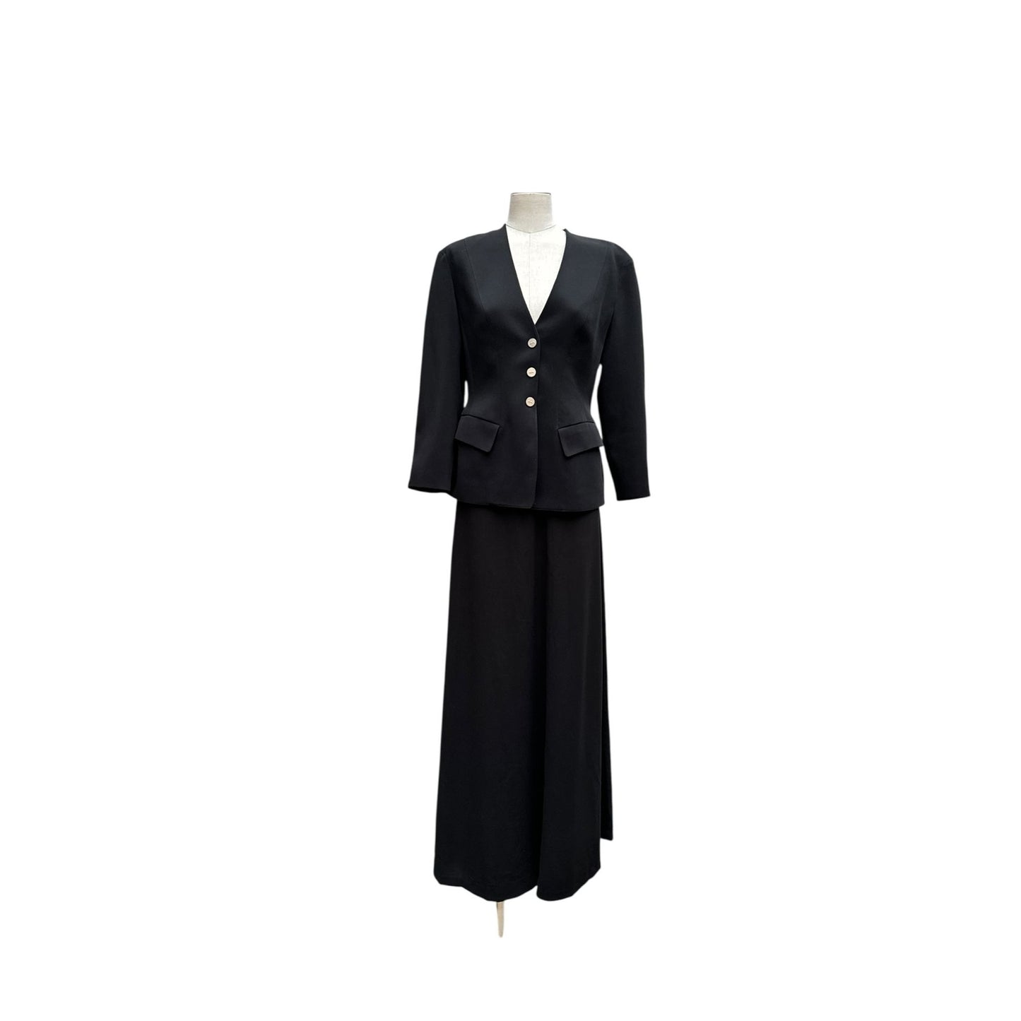 1990s Black Structured Blazer Jacket