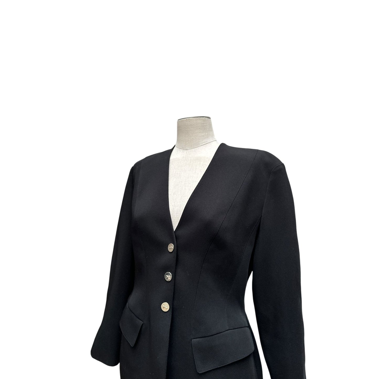1990s Black Structured Blazer Jacket