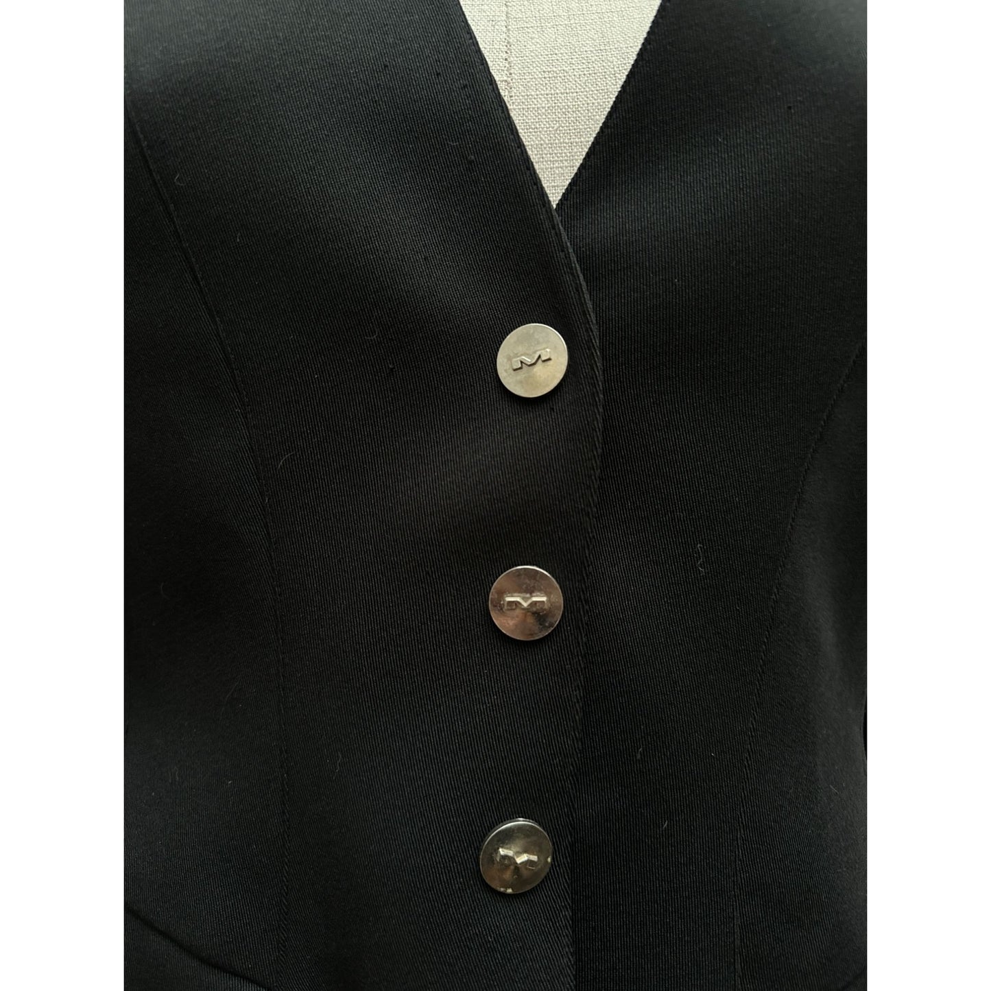 1990s Black Structured Blazer Jacket