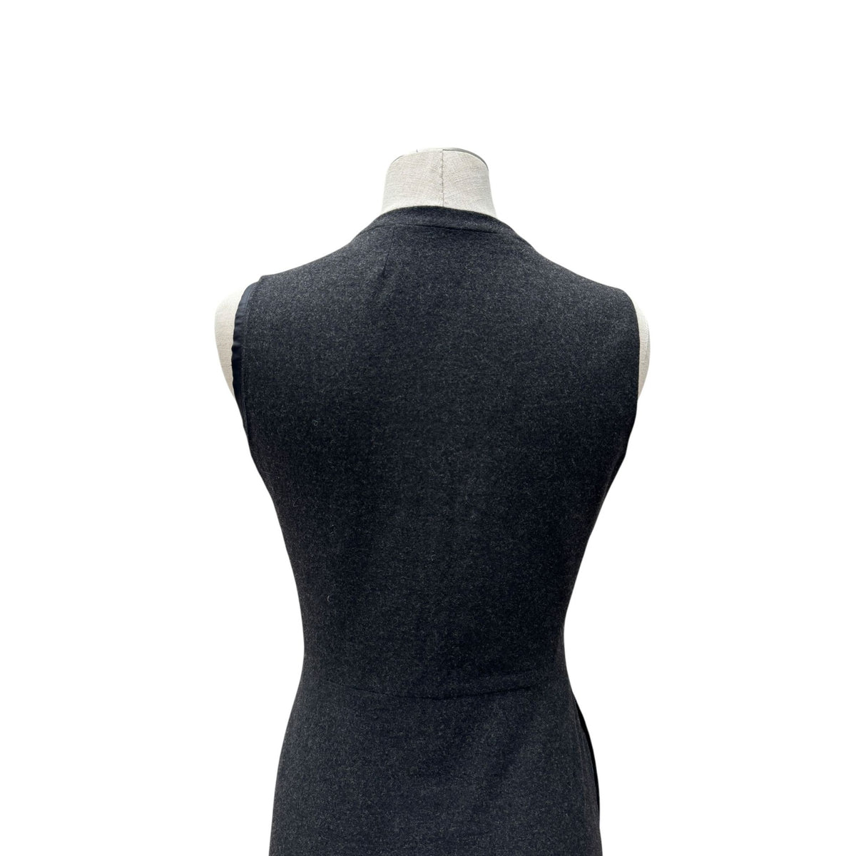 Charcoal Grey Wool &amp; Cashmere Asymmetric Button Dress