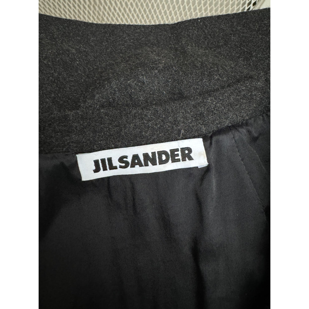 Charcoal Grey Wool &amp; Cashmere Asymmetric Button Dress