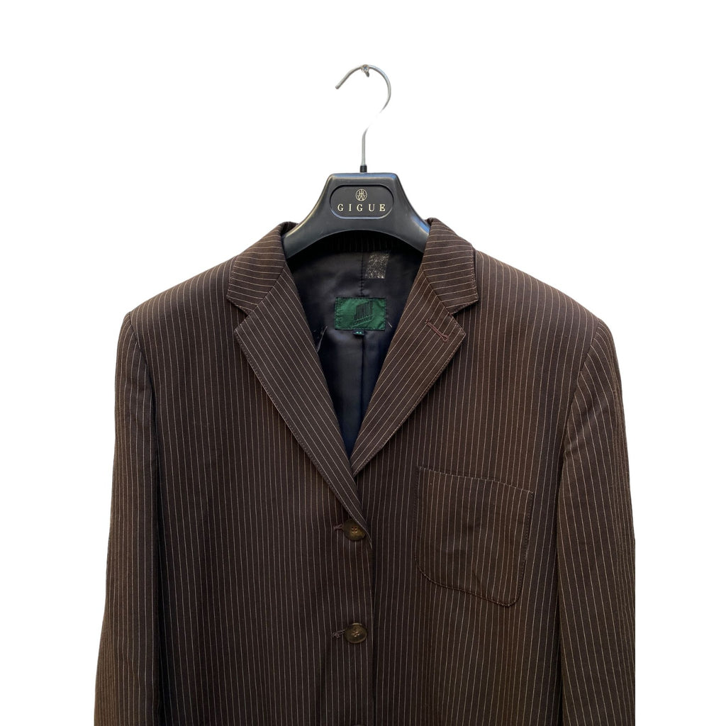 Vintage Brown Striped Blazer Jacket