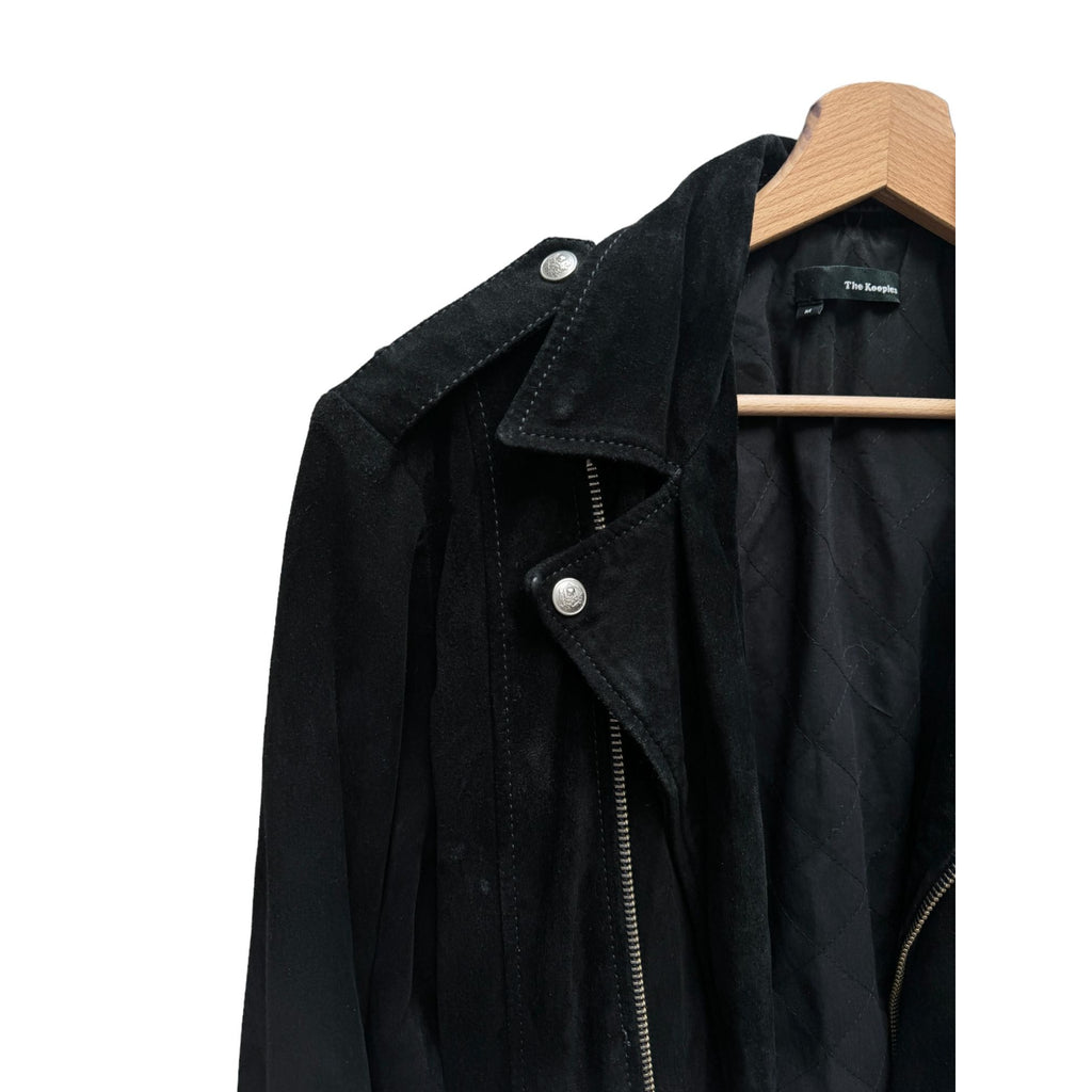 Black Suede Biker Leather Jacket