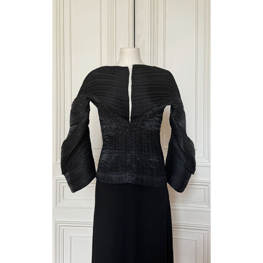 FW 1989–1990 Black Sculptural Pleated Top