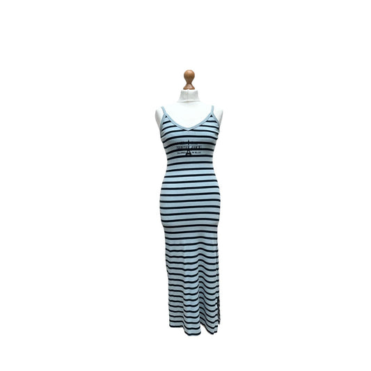 Vintage Blue & Navy Maxi Striped Dress