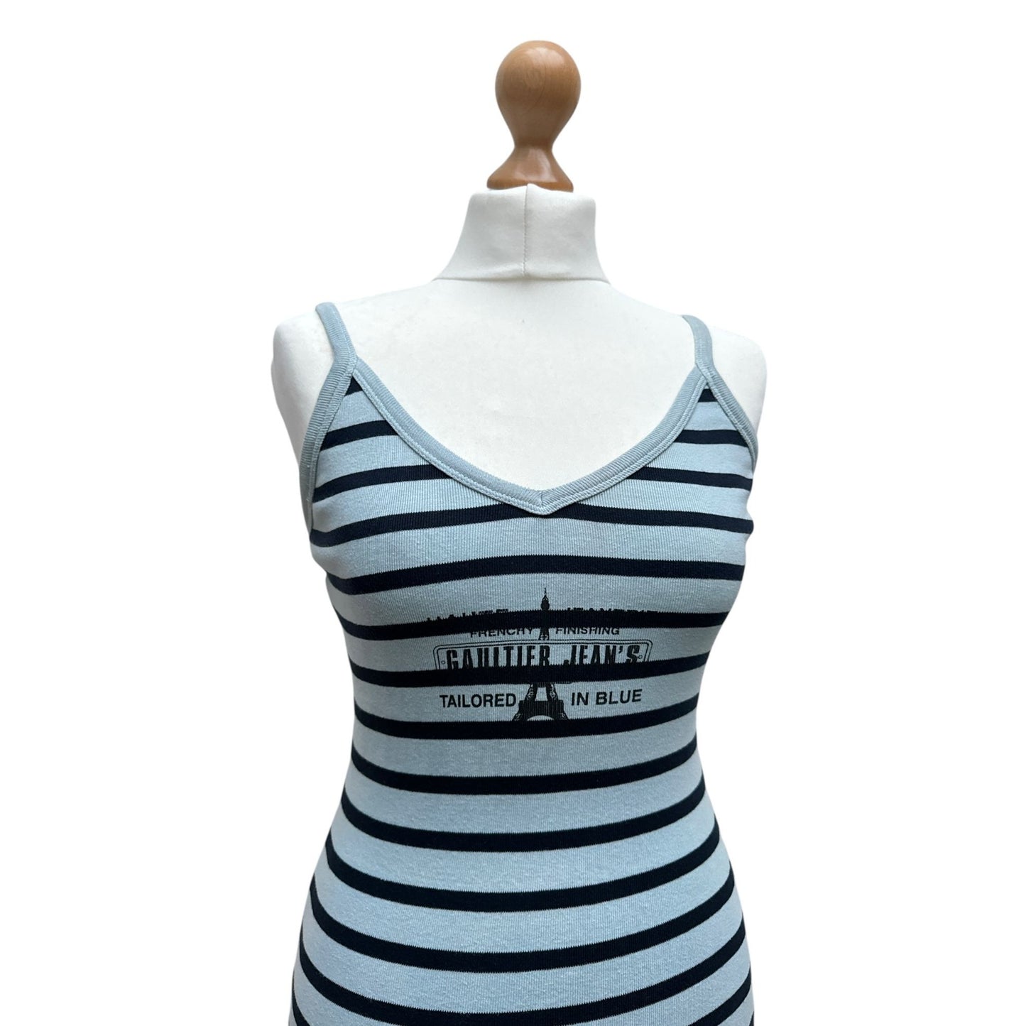 Vintage Blue & Navy Maxi Striped Dress