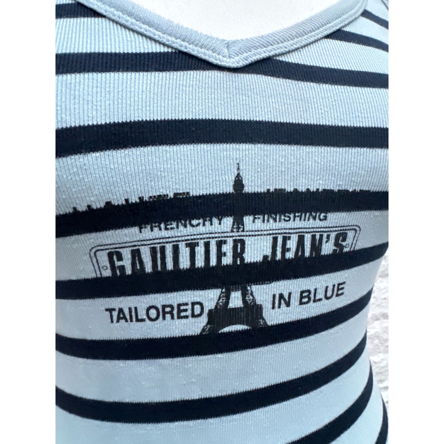 Vintage Blue & Navy Maxi Striped Dress