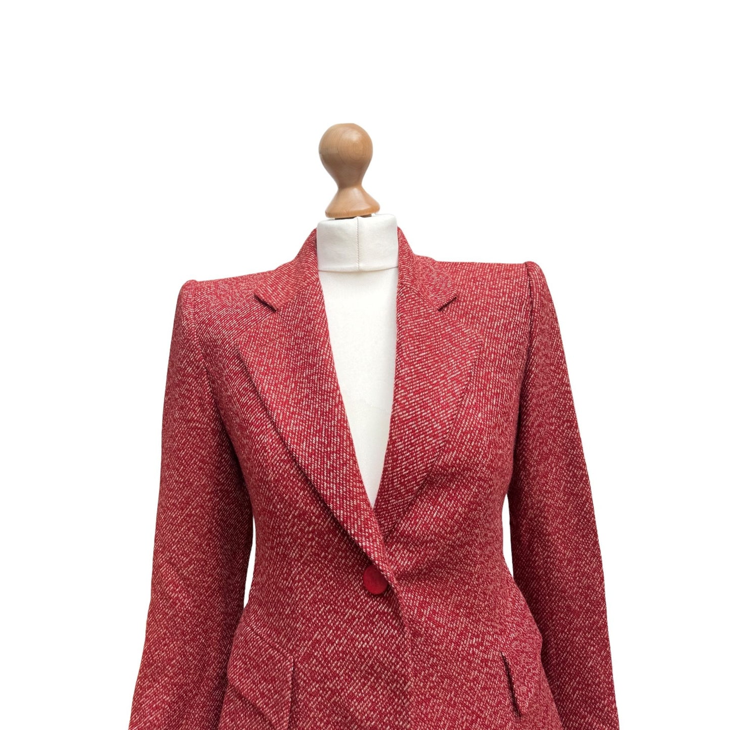 Red Cashmere Blazer Jacket