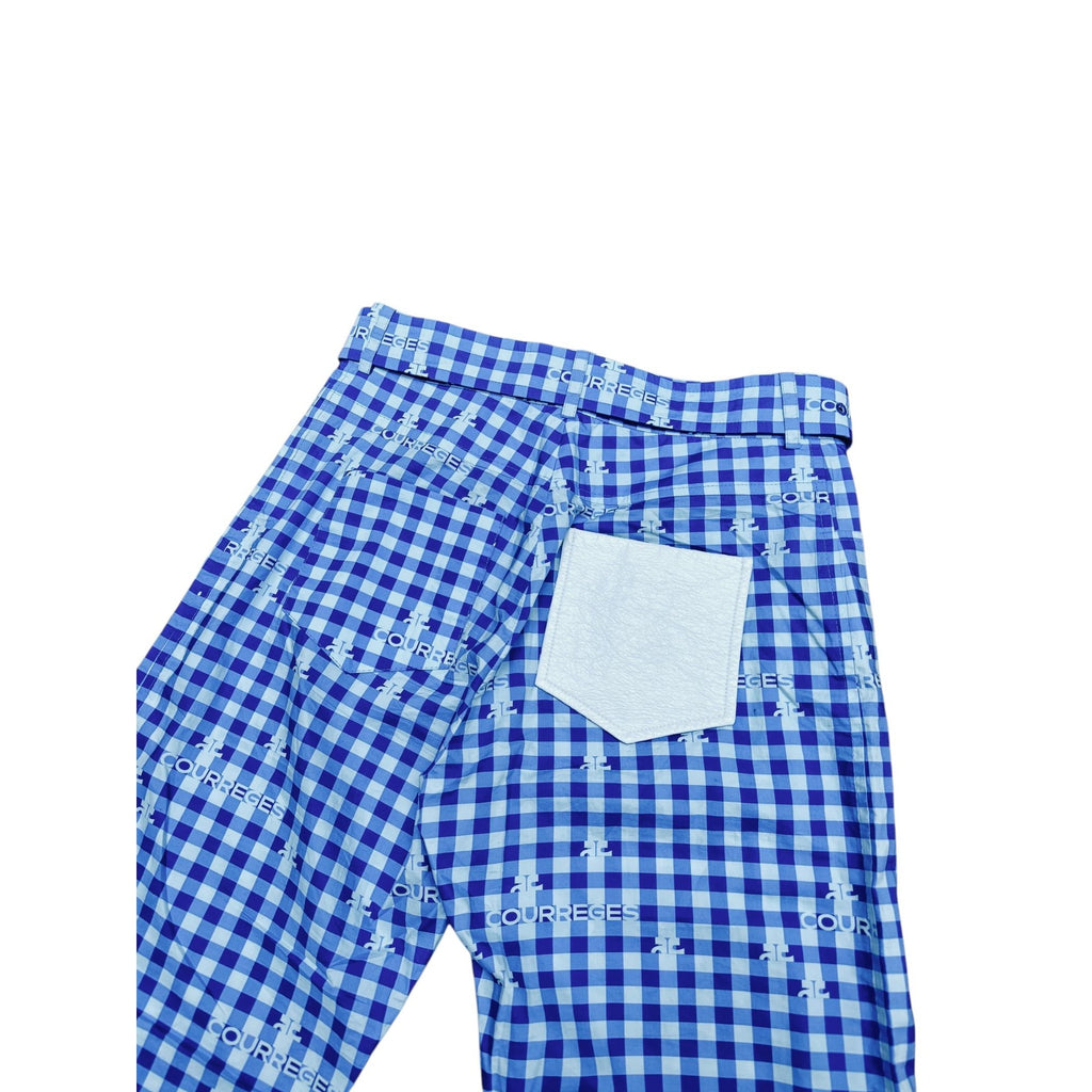 Blue Checkered Wide Pants