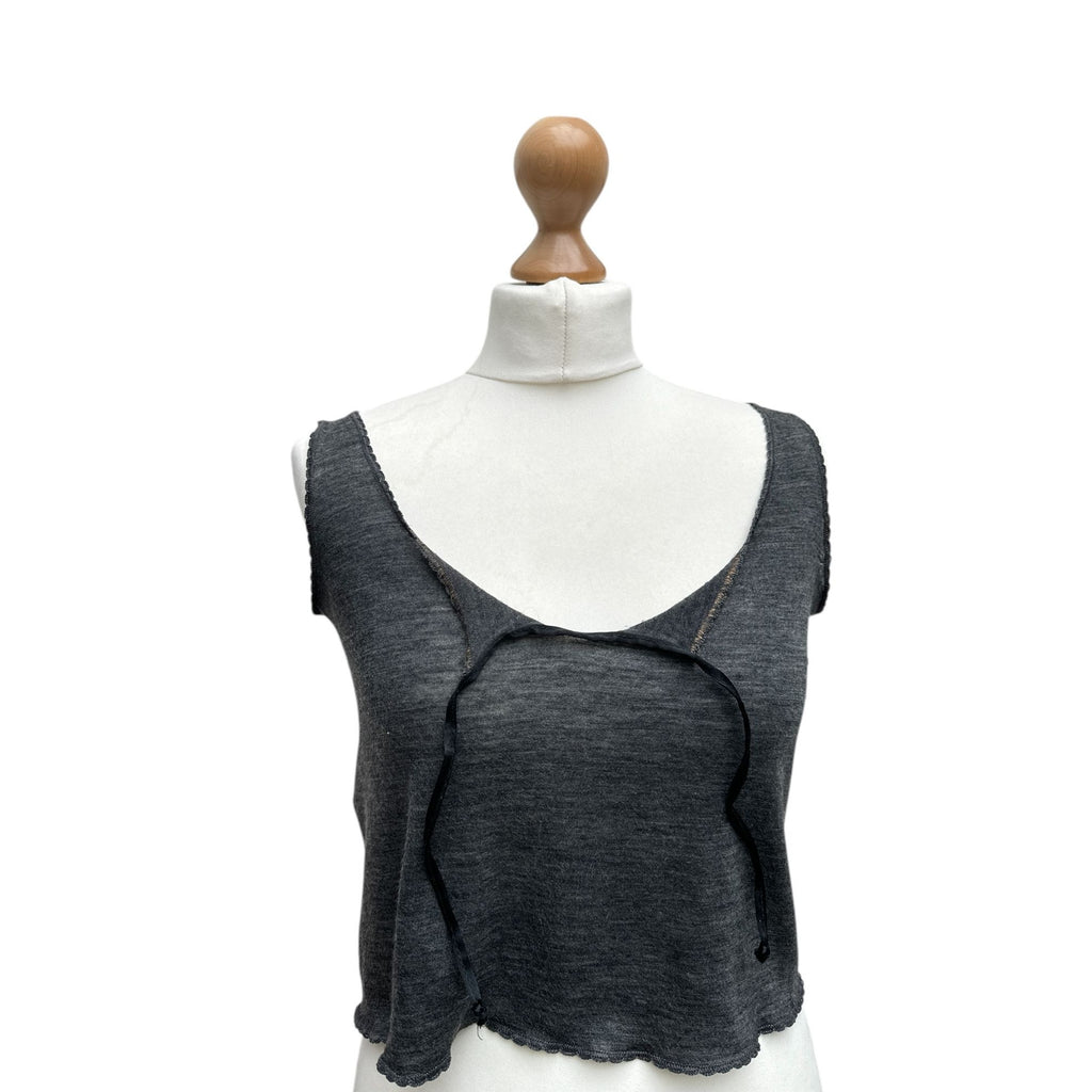 Grey Wool Crop Top