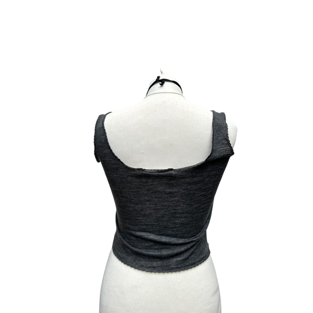 Grey Wool Crop Top