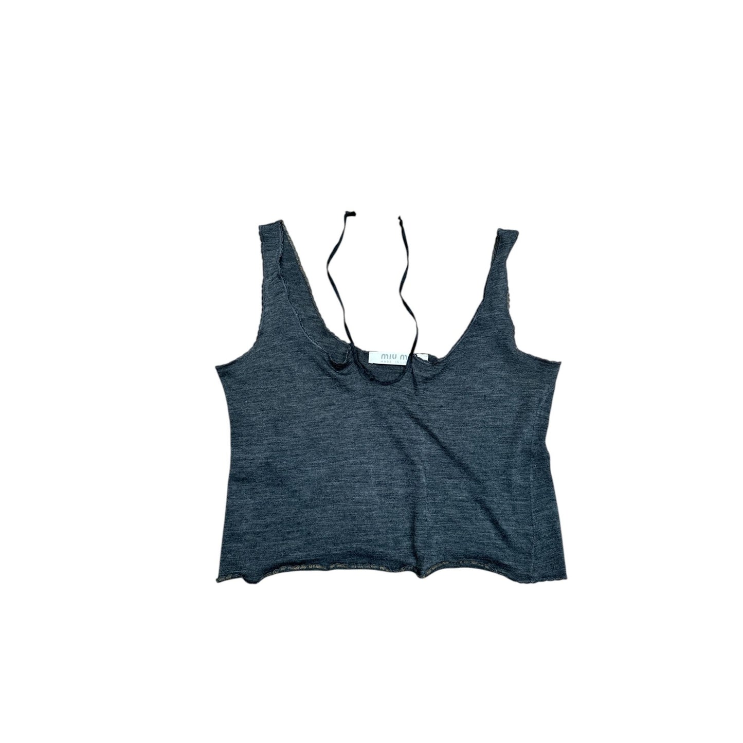 Grey Wool Crop Top