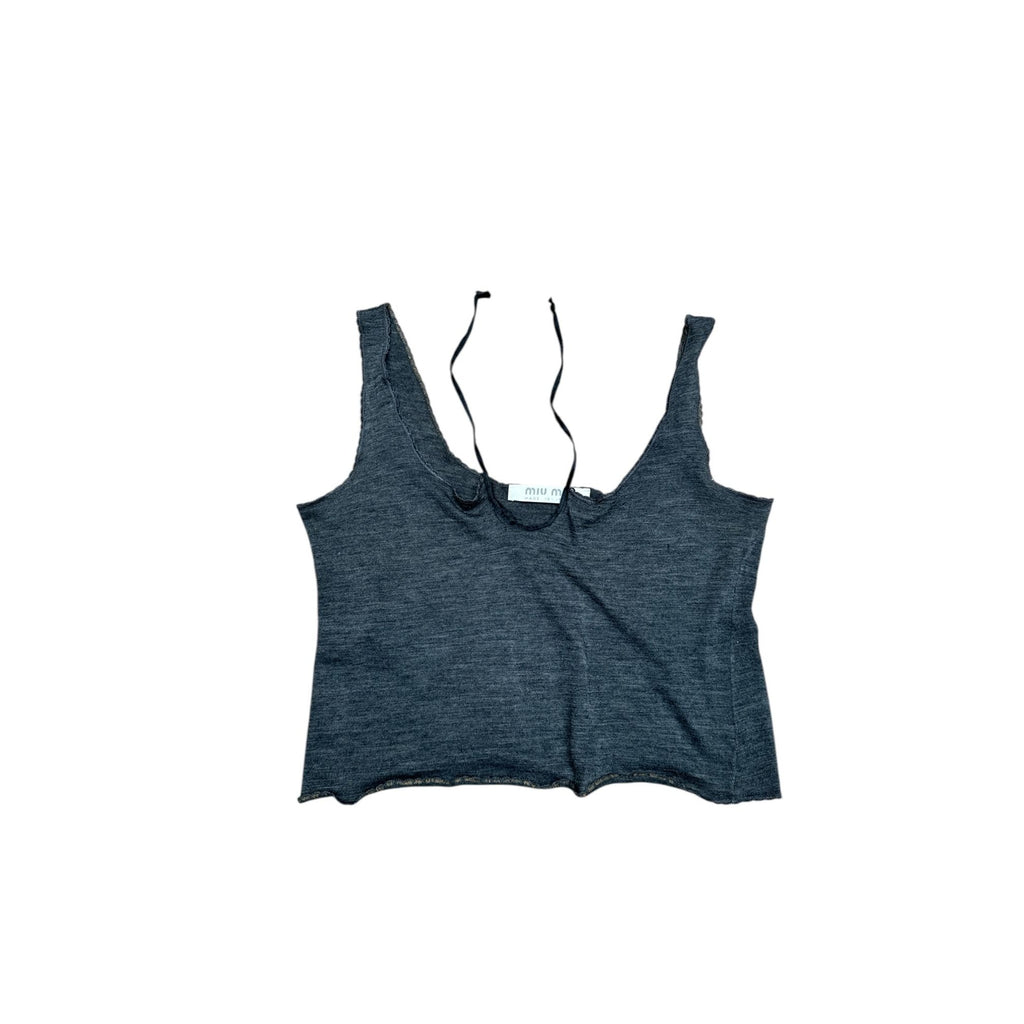 Grey Wool Crop Top