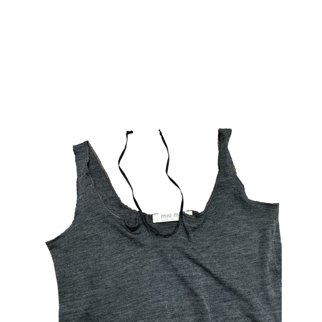 Grey Wool Crop Top