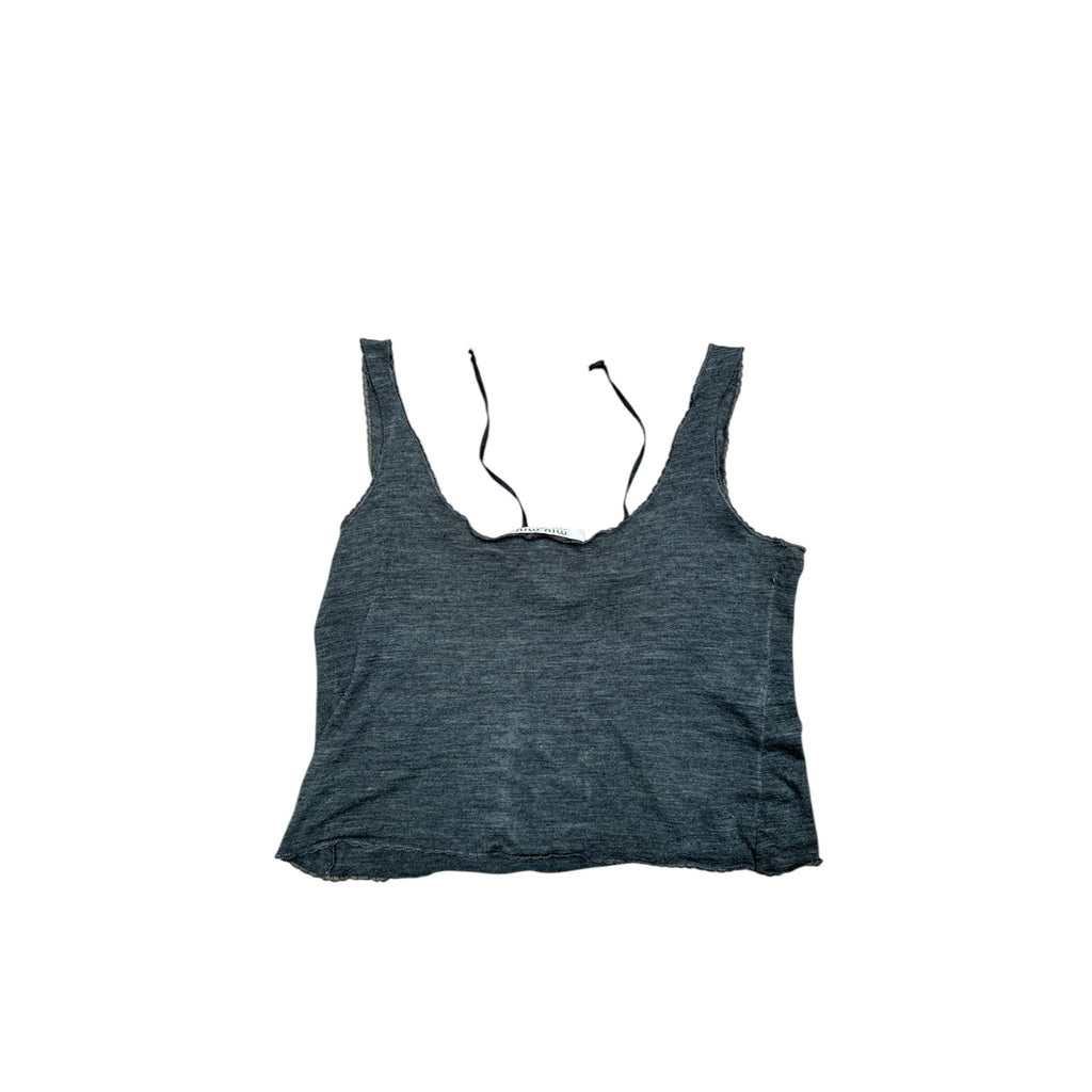 Grey Wool Crop Top