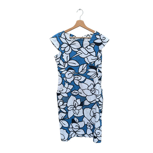 Vintage Blue White Floral Dress