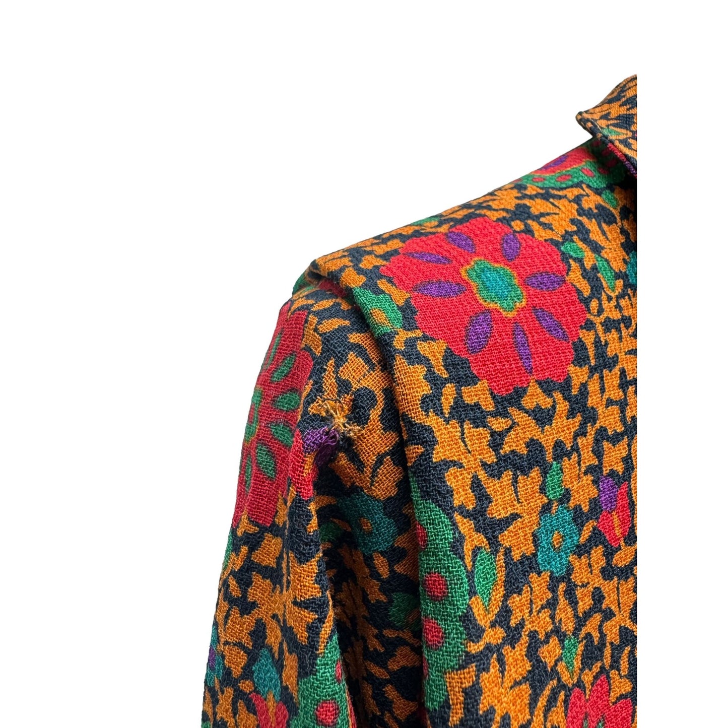 Vintage Winter 1992 Brown Moroccan Printed Coat