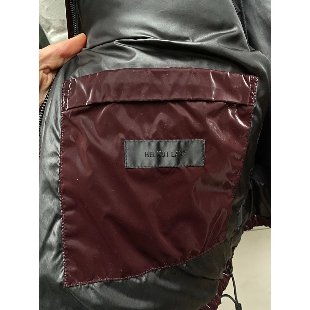 Straps Burgundy Puffer Jacket