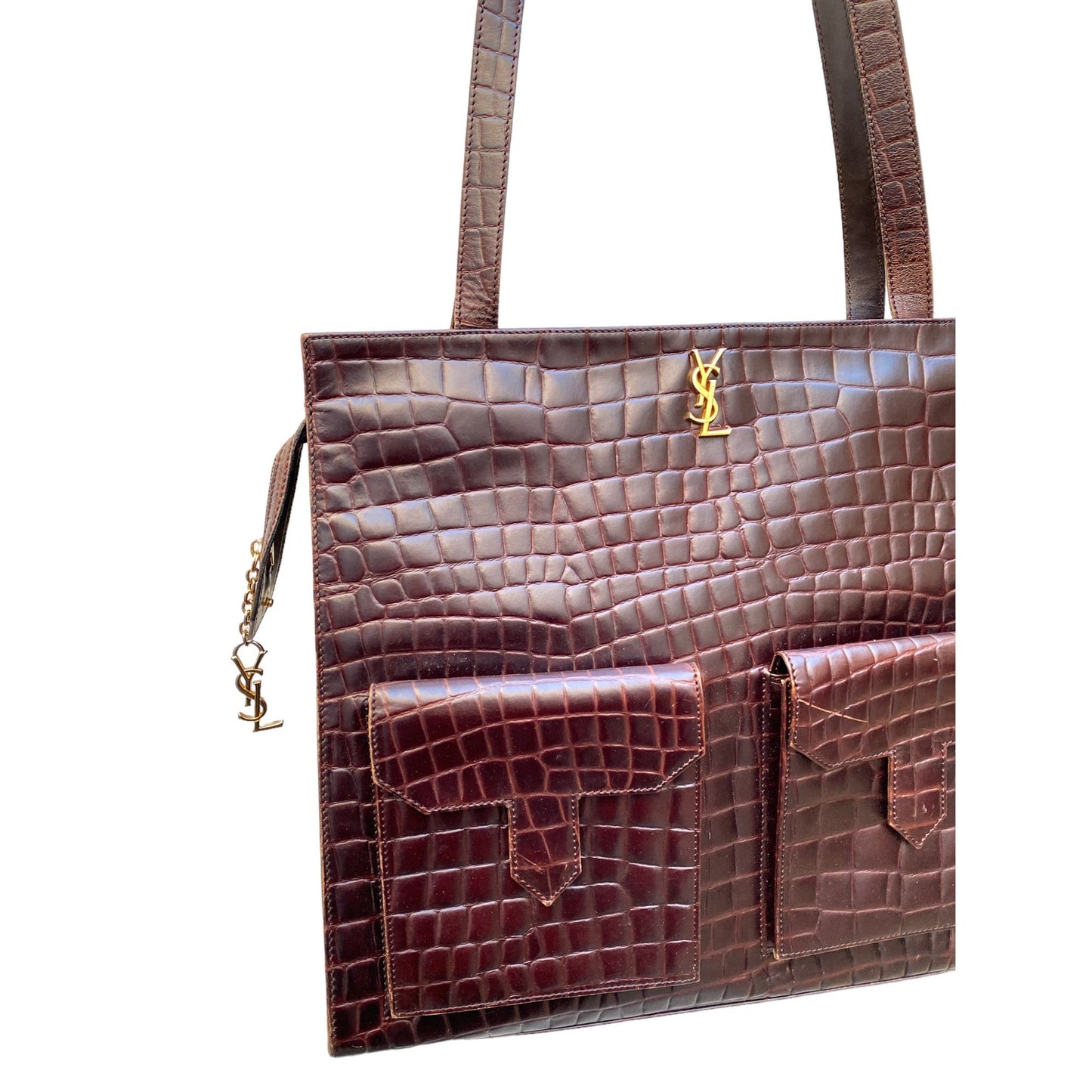 Vintage Burgundy Leather Large Bag