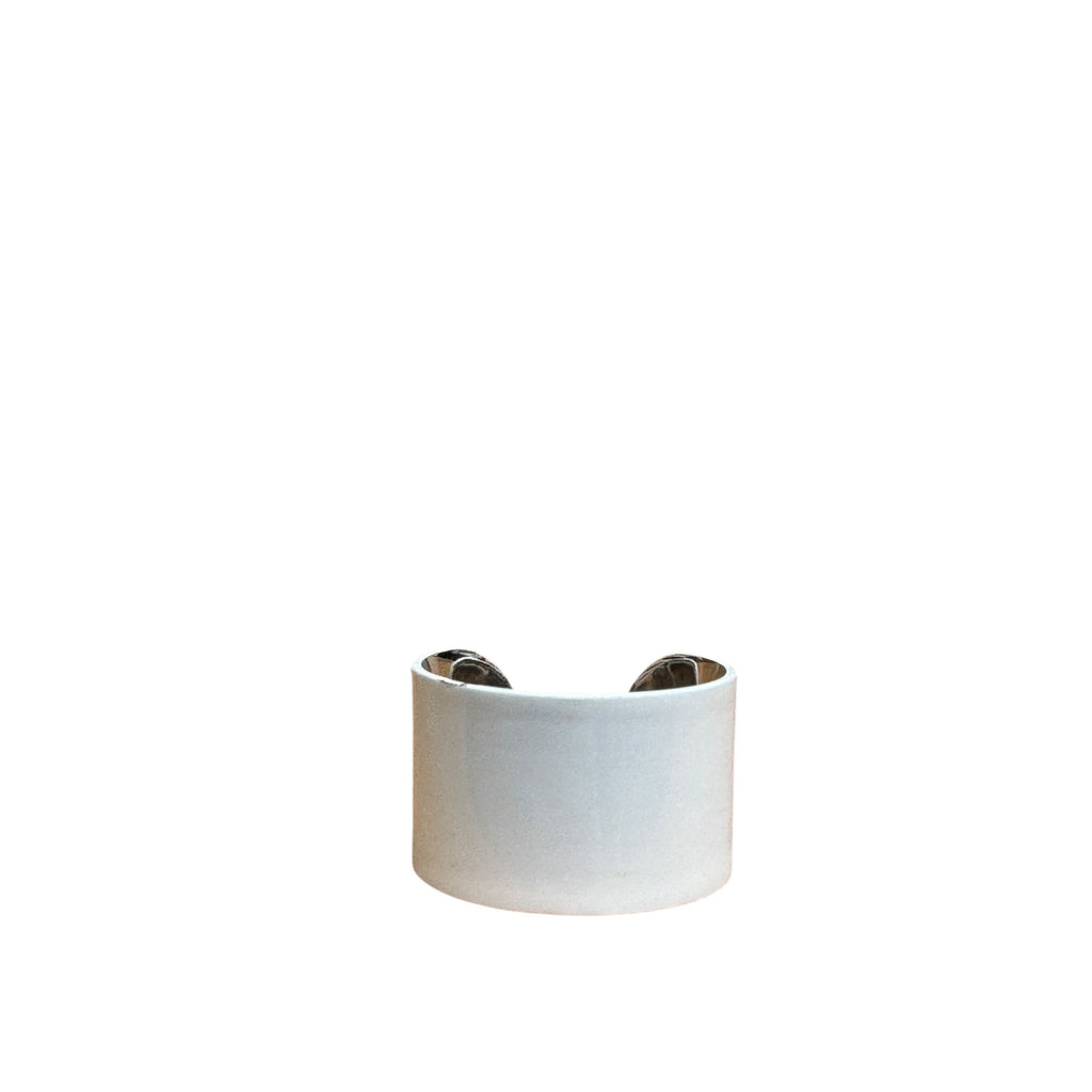 White Painted Silver Ring