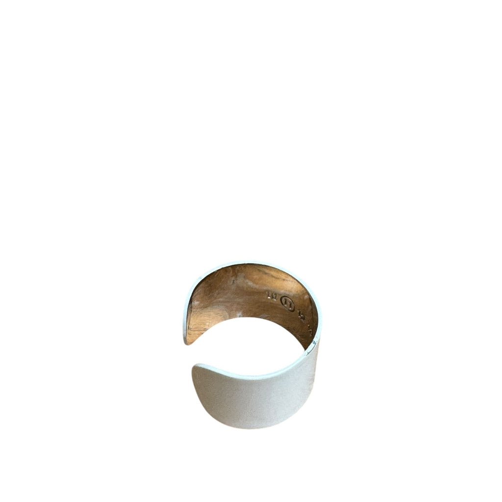 White Painted Silver Ring