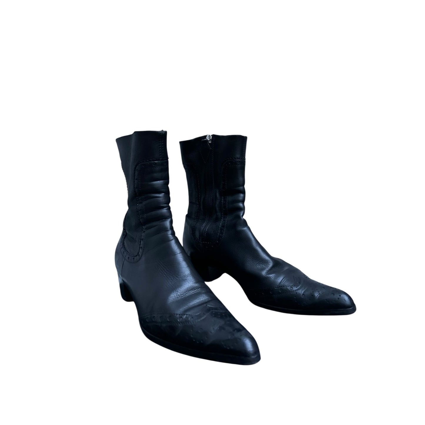 Black Leather Ankle Boots