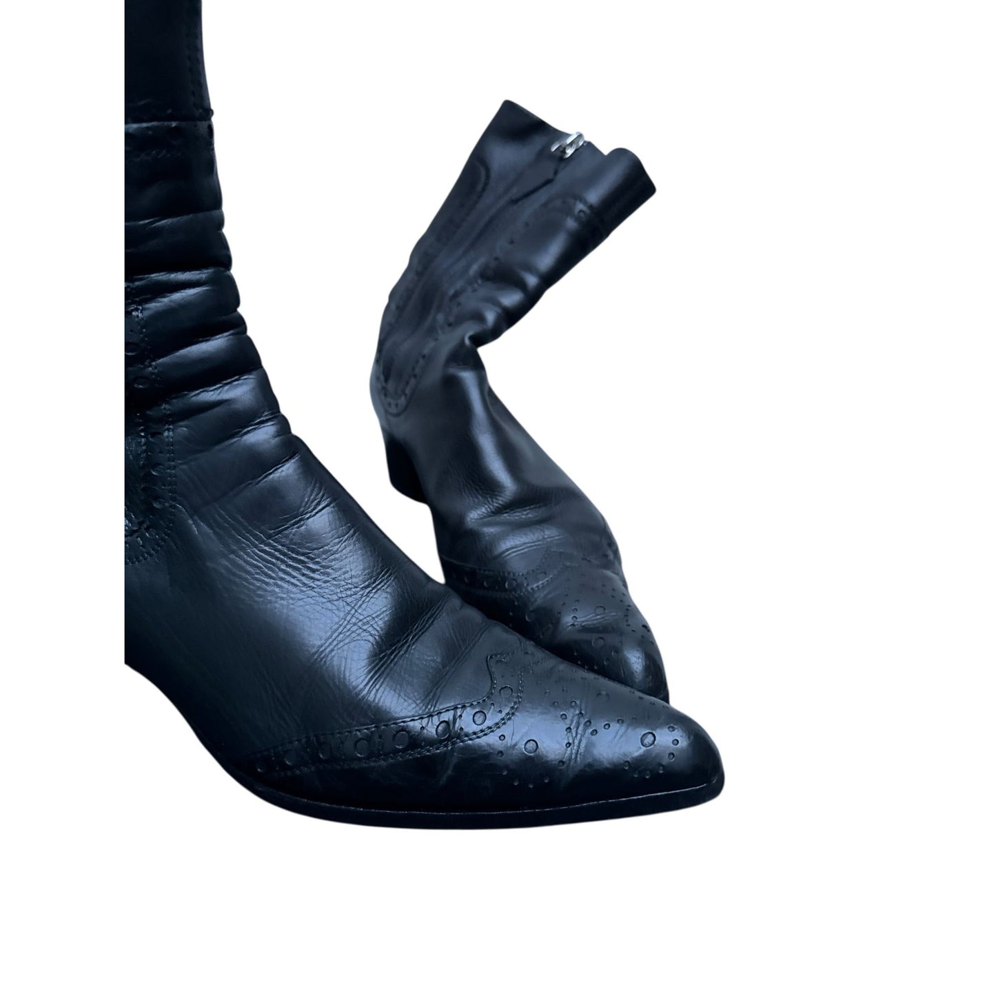 Black Leather Ankle Boots