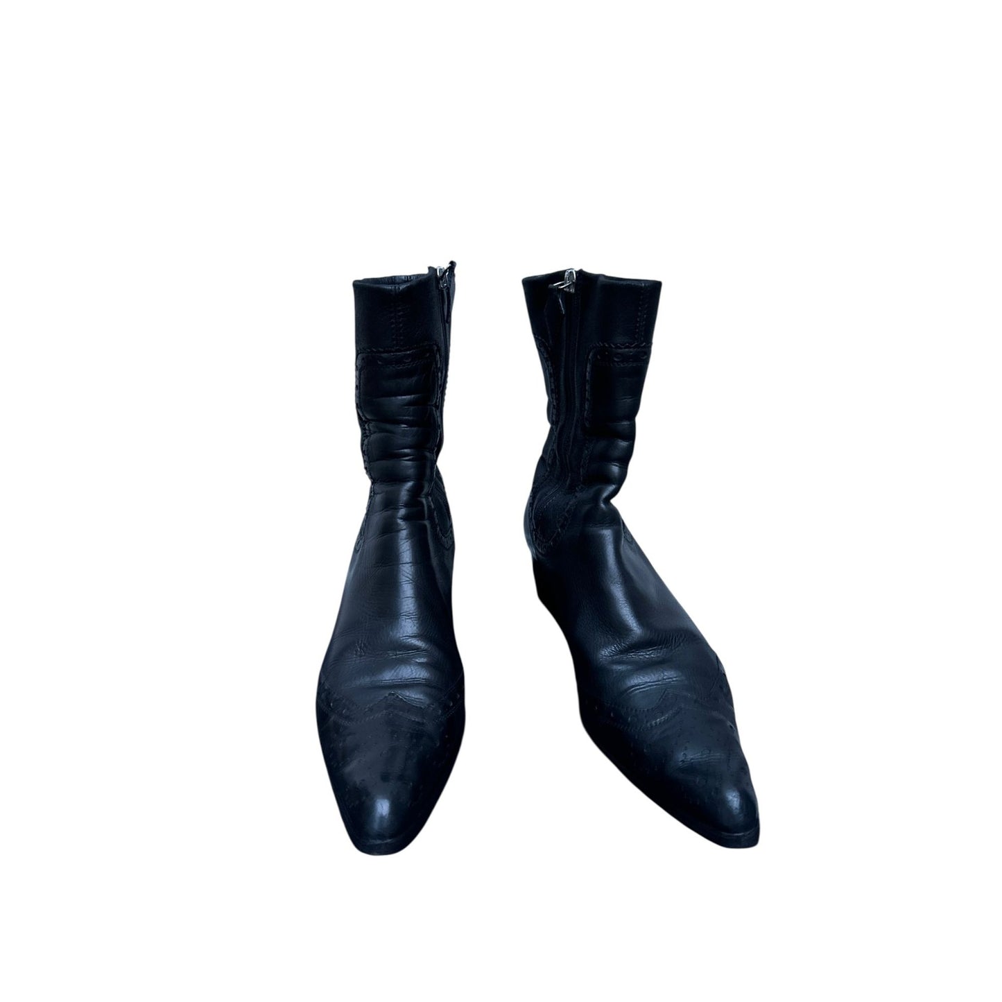 Black Leather Ankle Boots