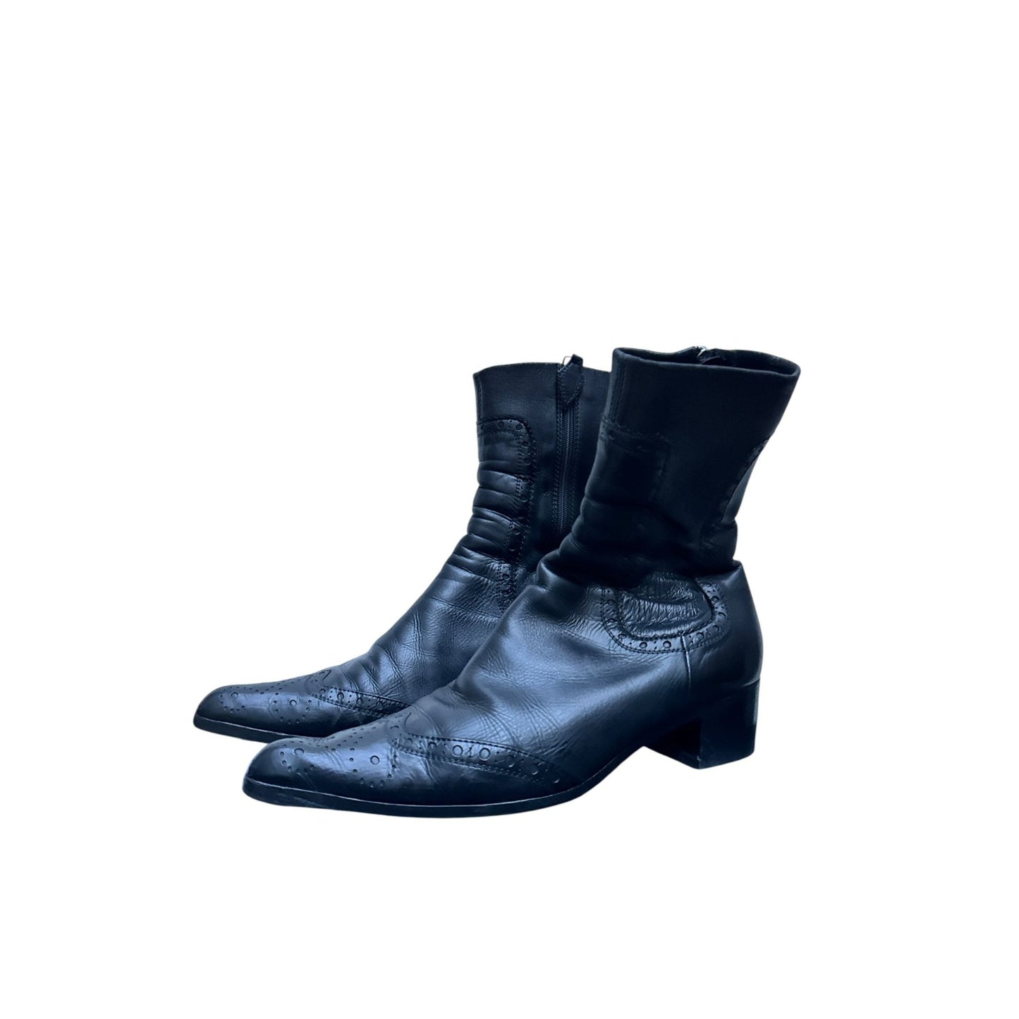 Black Leather Ankle Boots