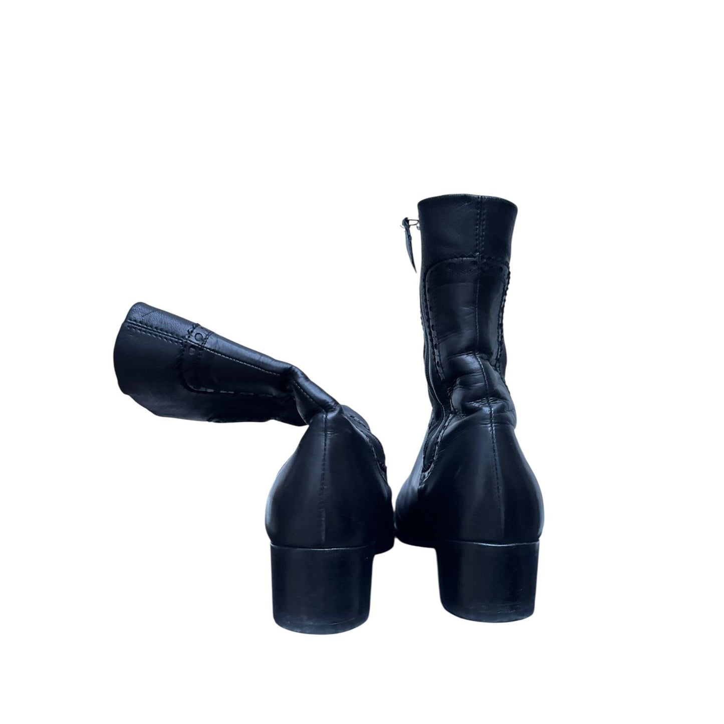 Black Leather Ankle Boots