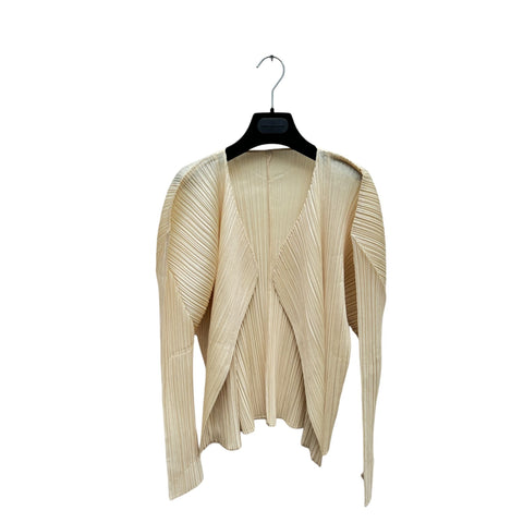 Pleats Please Beige Cardigan