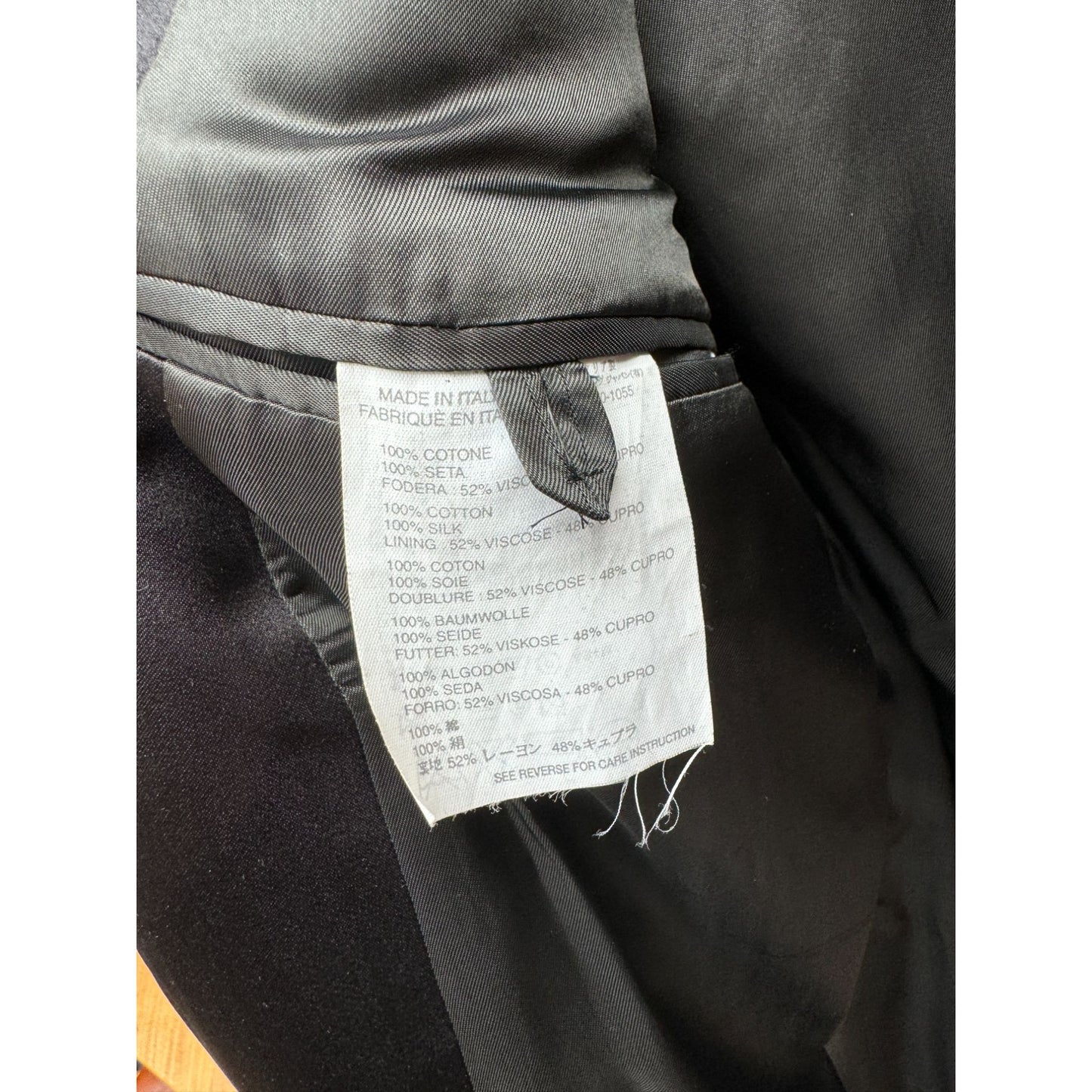 Vintage Dark Navy Tuxedo Moleskin Cotton Coat