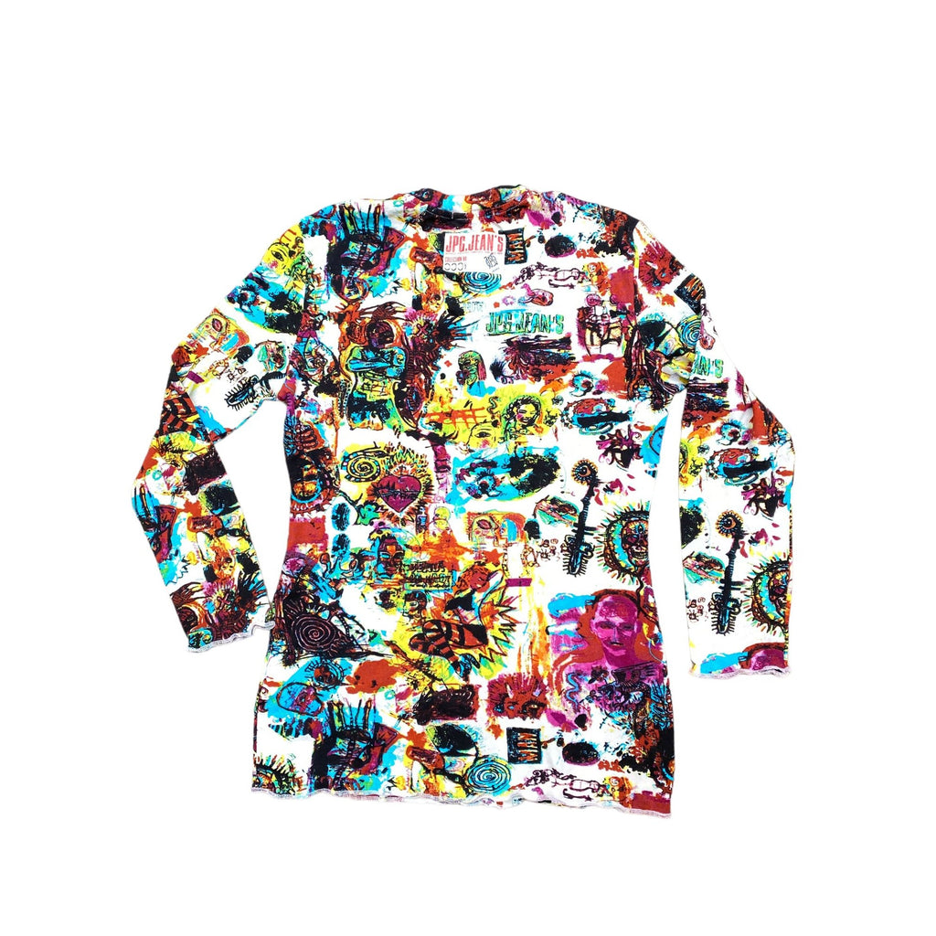 Vintage Basquiat Print Mesh Longsleeves