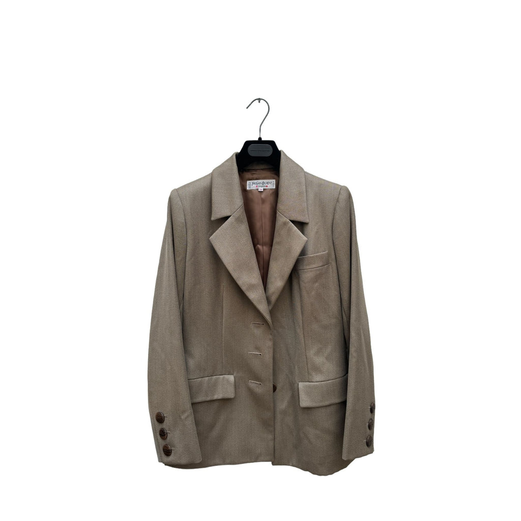 Vintage Beige Kaki Blazer Jacket