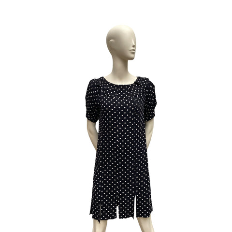 Vintage 1970s Black Dot Dress