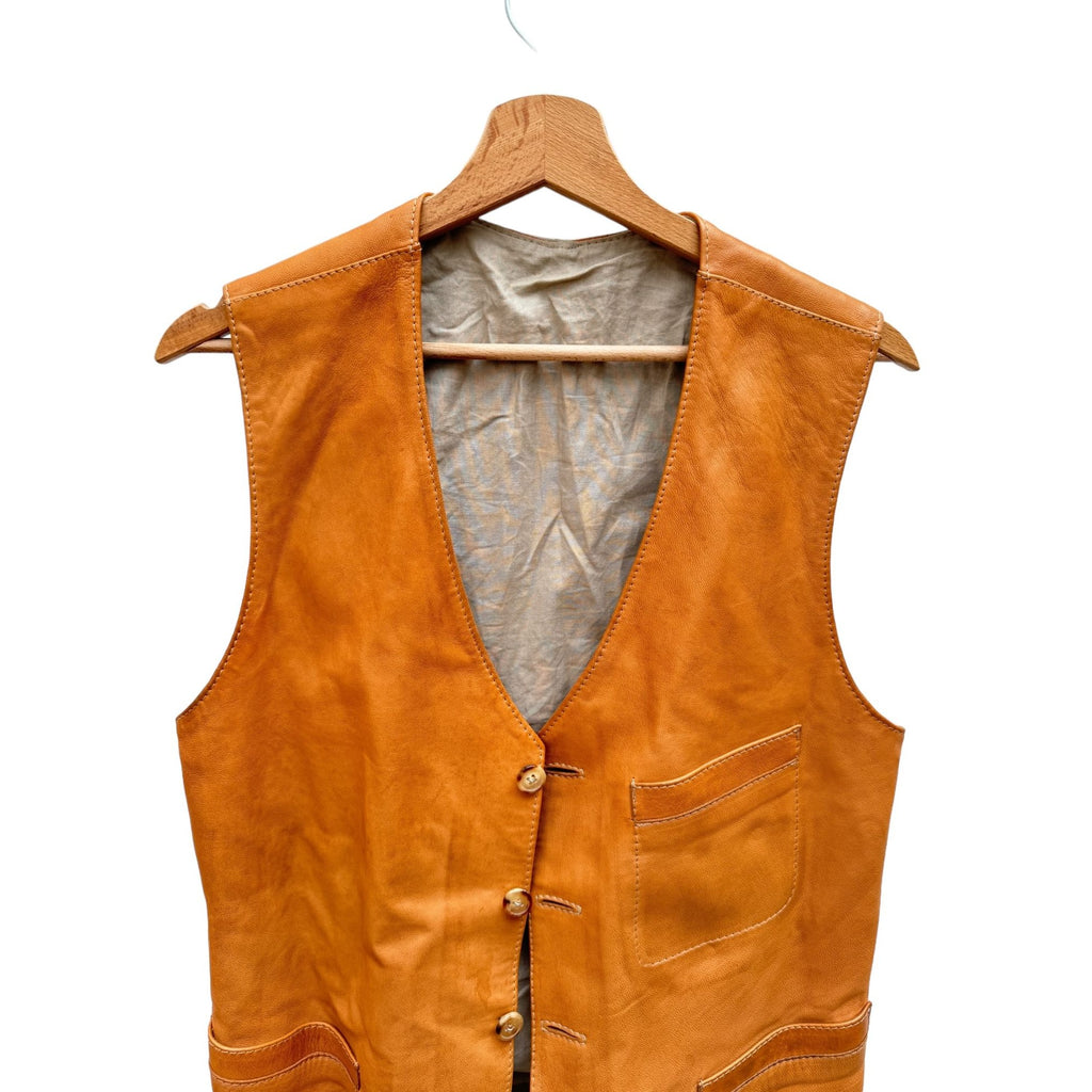 Archive SS 2005 Brown leather Vest Jacket  Size 50 / M