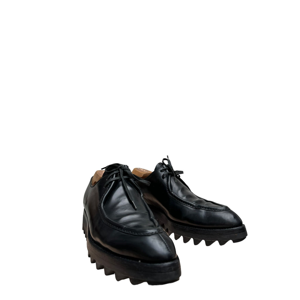 Black Leather Monolith Derbies Shoes