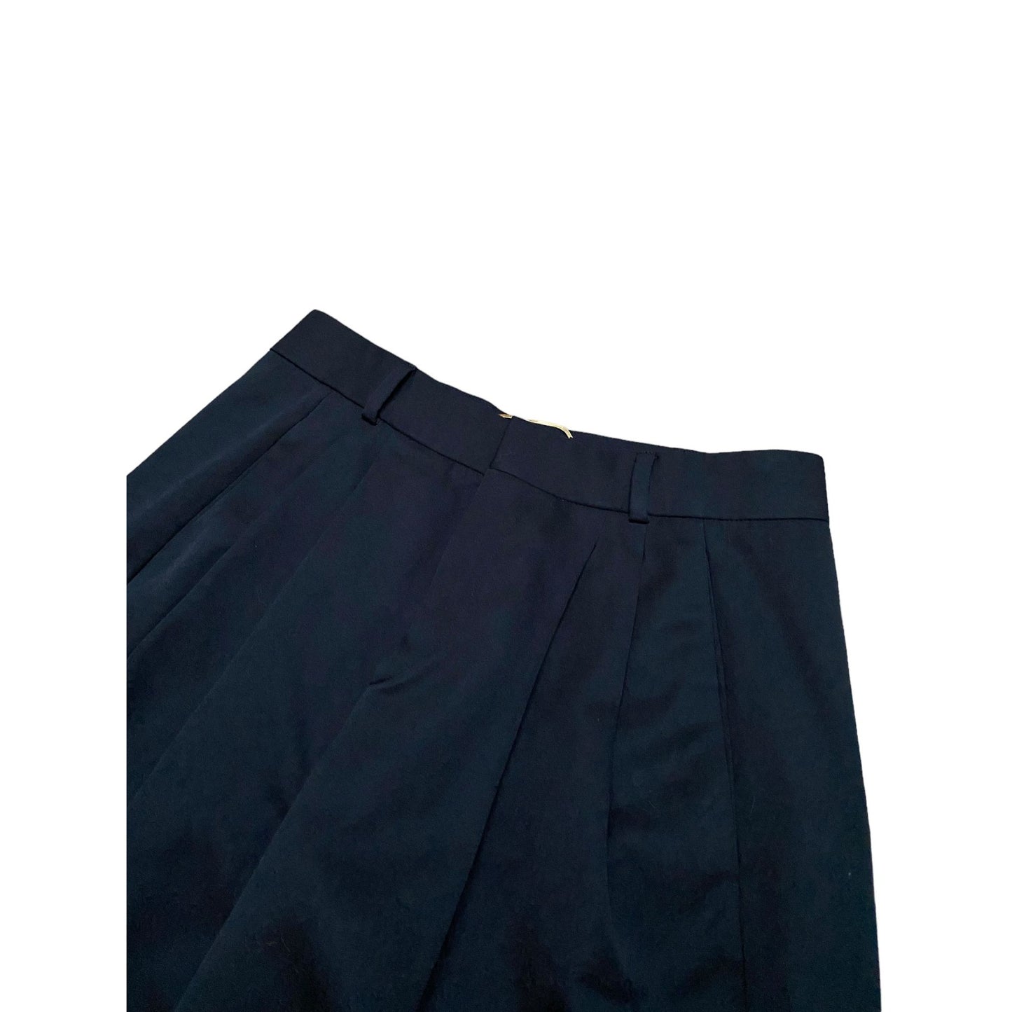 SS 2017 High Waist Black Wide Wool Pants  Size 34 US 25
