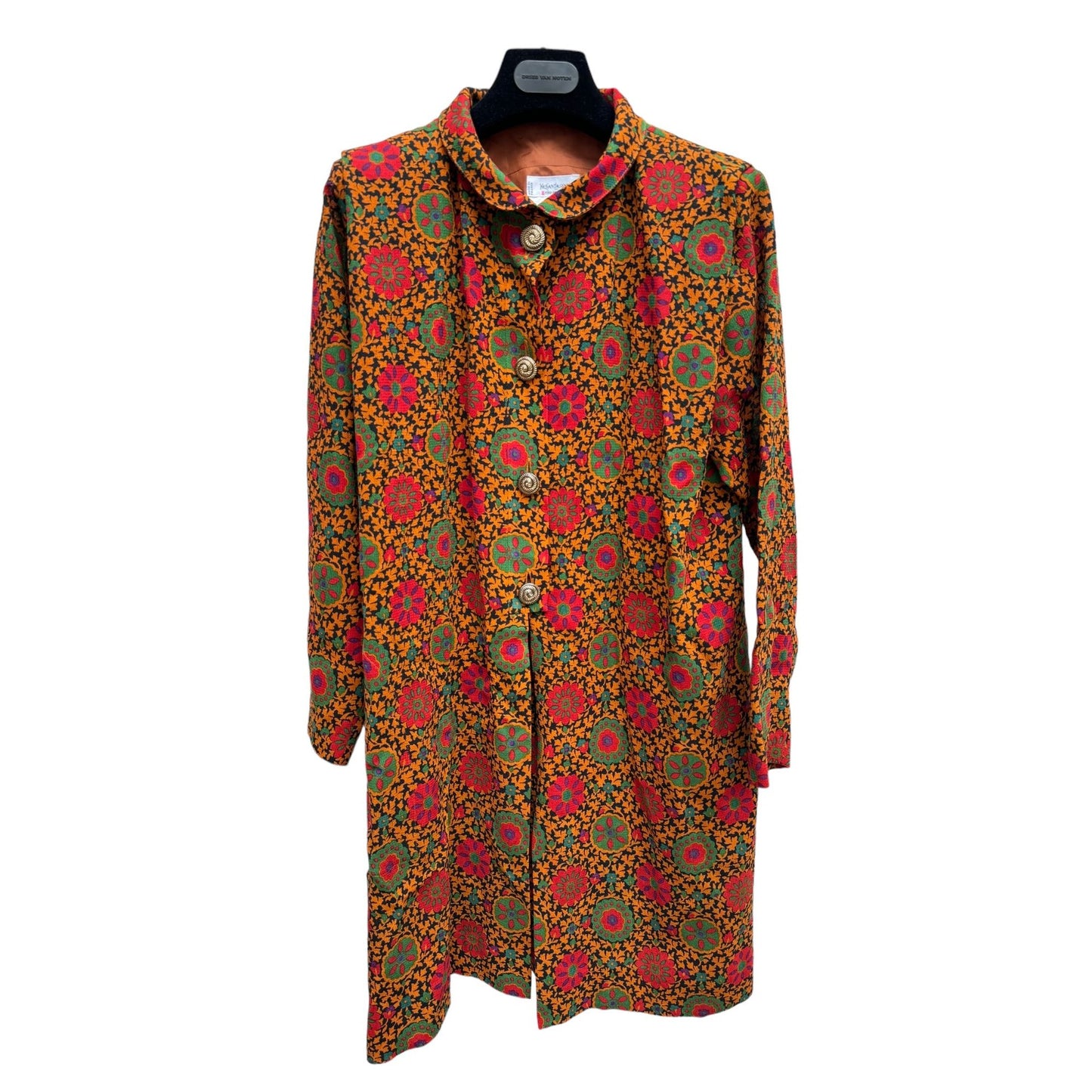 Vintage Winter 1992 Brown Moroccan Printed Coat