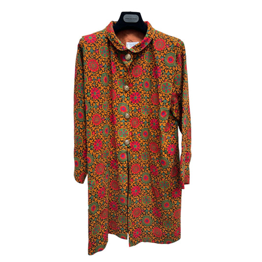Vintage Winter 1992 Brown Moroccan Printed Coat