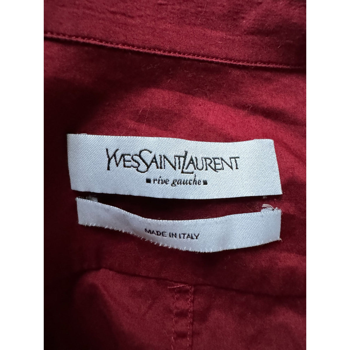 2000s Burgundy Cotton Fitted Shirt
