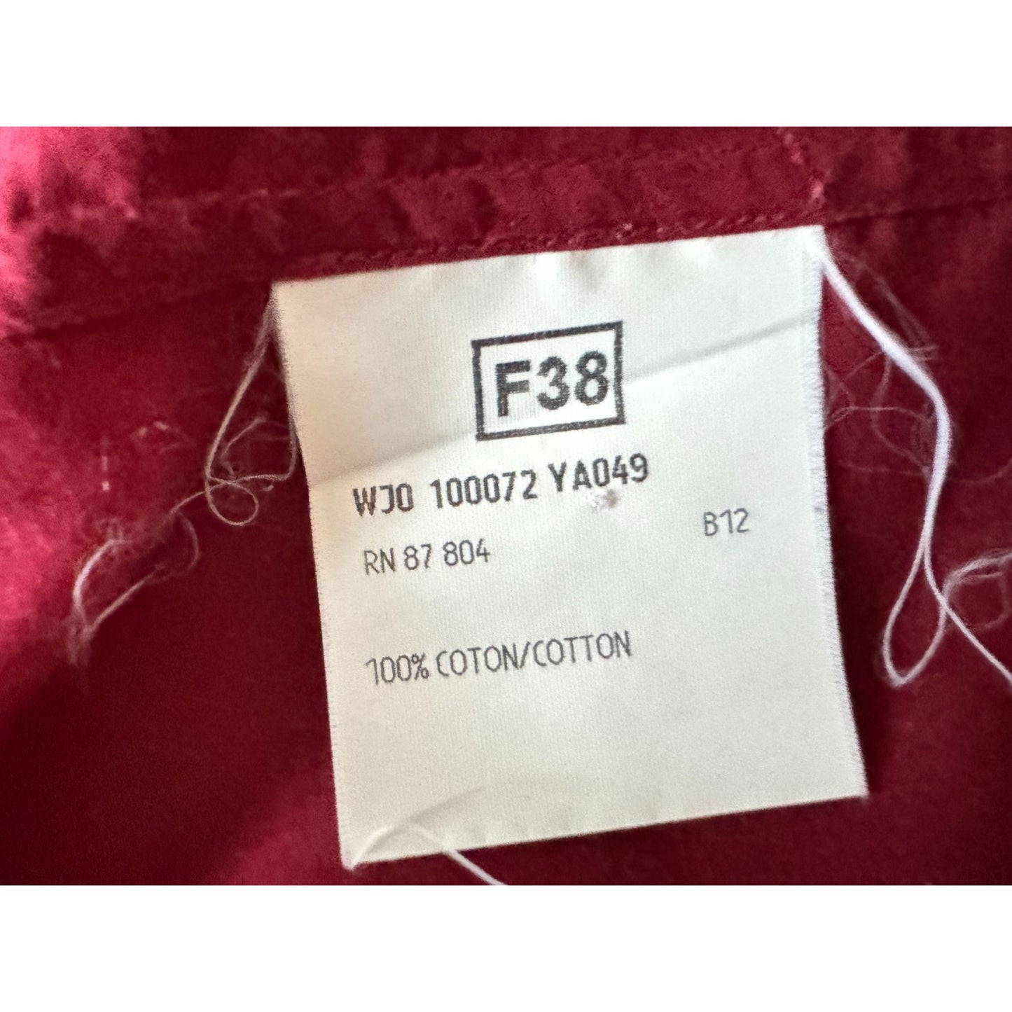 2000s Burgundy Cotton Fitted Shirt