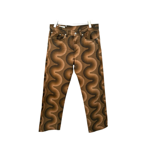 Verner Panton  Brown Cotton Wave Denim Pants