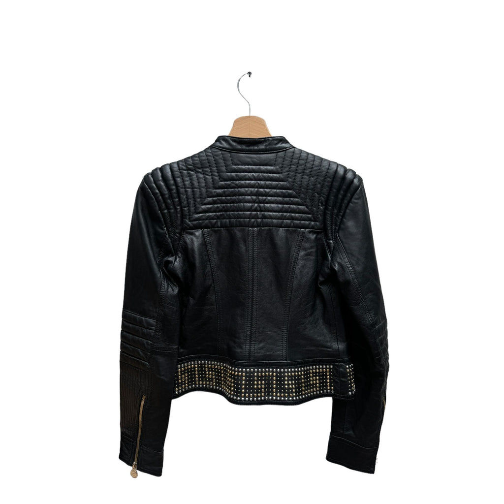 Women's Studded Leather Biker Jacket