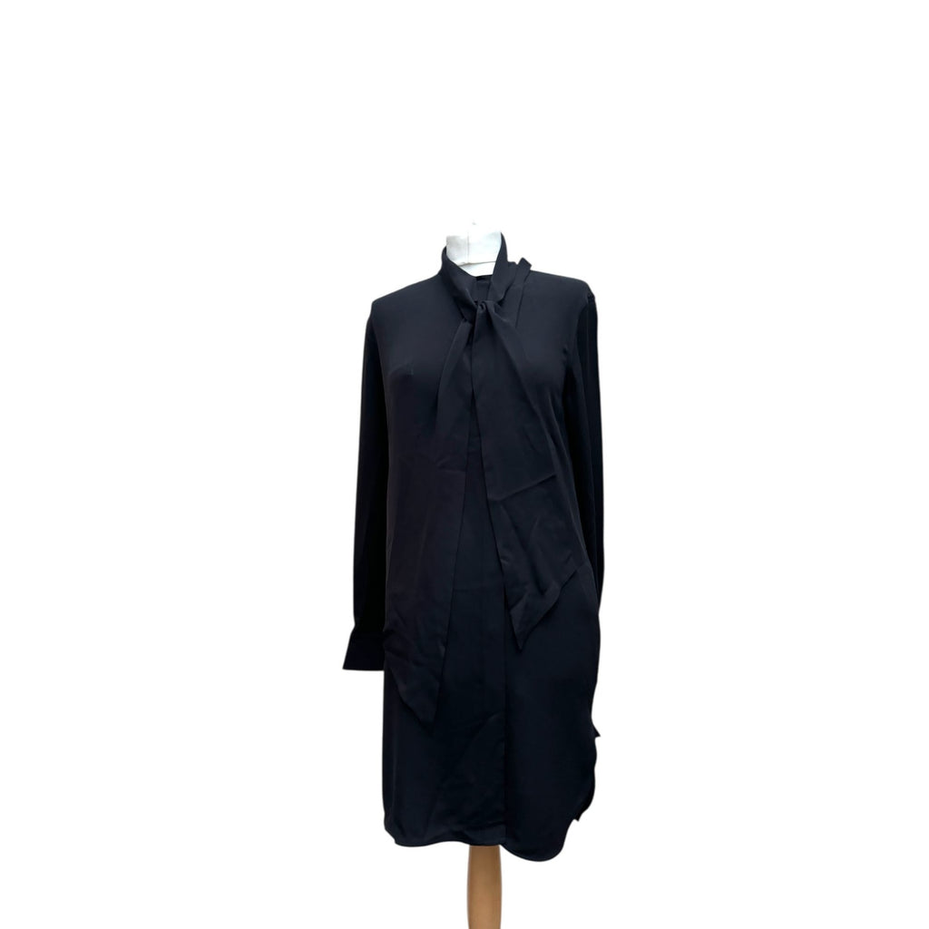 Phoebe Philo Black Silk Scarf-Neck Dress