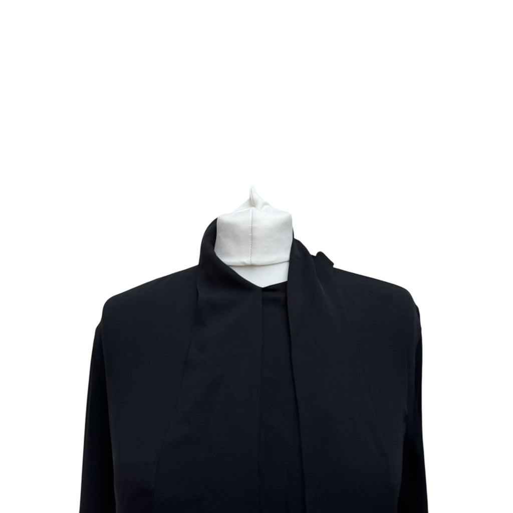Phoebe Philo Black Silk Scarf-Neck Dress