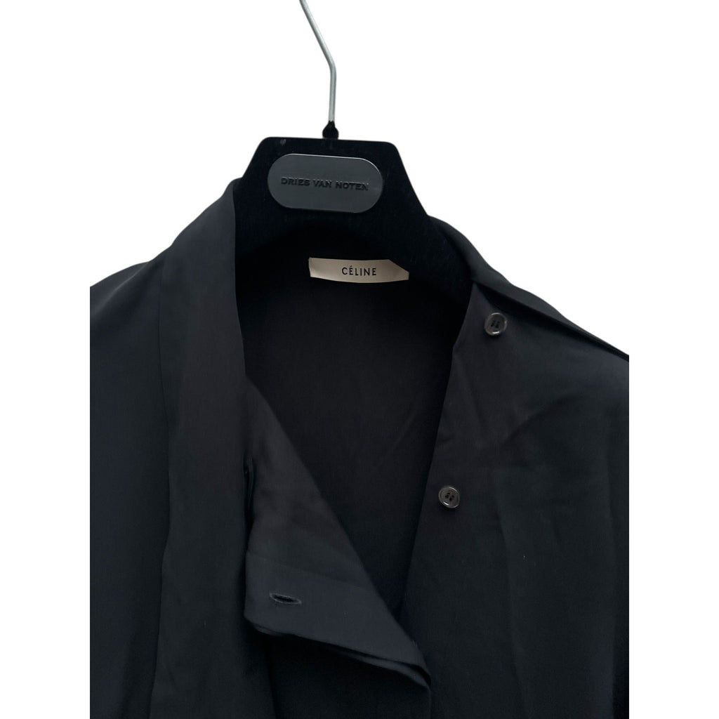Phoebe Philo Black Silk Scarf-Neck Dress