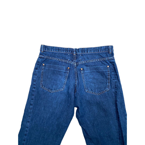 Raw denim jeans